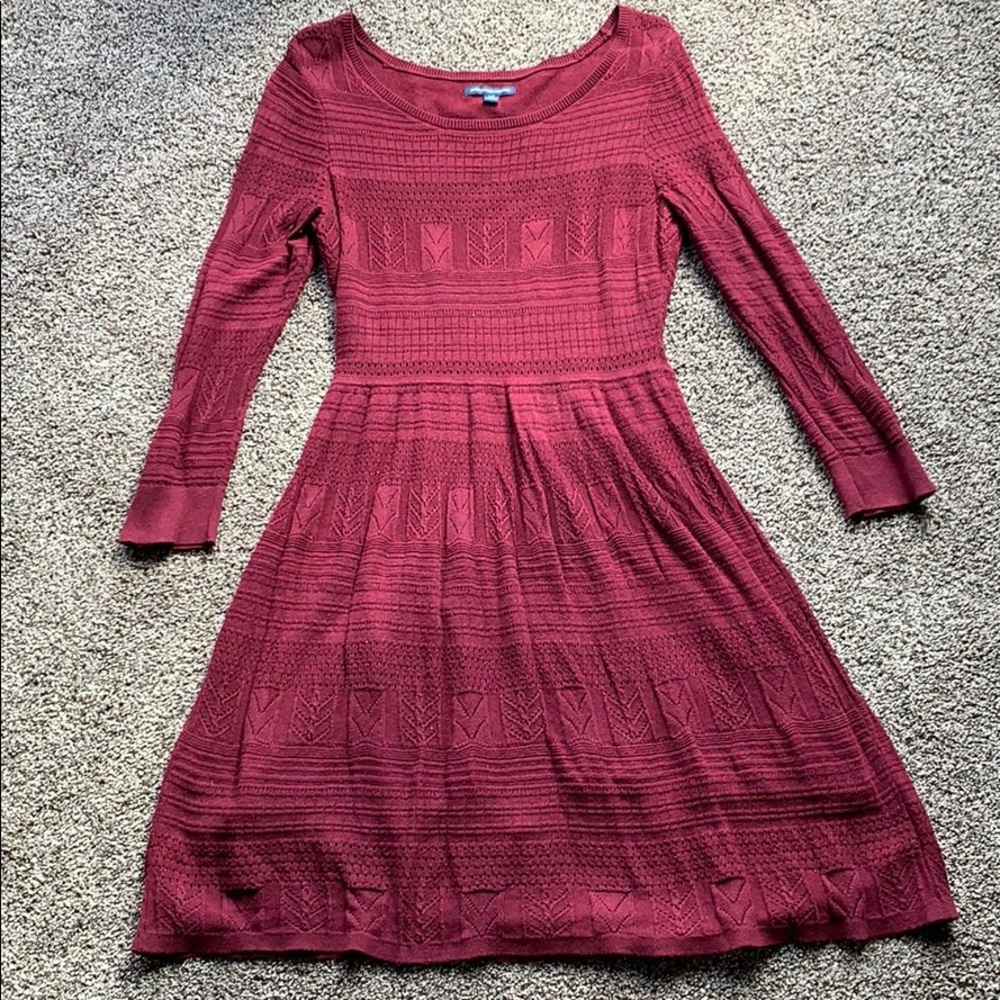 maroon sweater dress